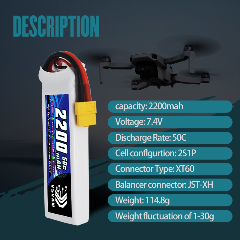 VSVAW 7.4V 2200mah 2S Drone Li - Drone Racing Battery ulasan dan harga