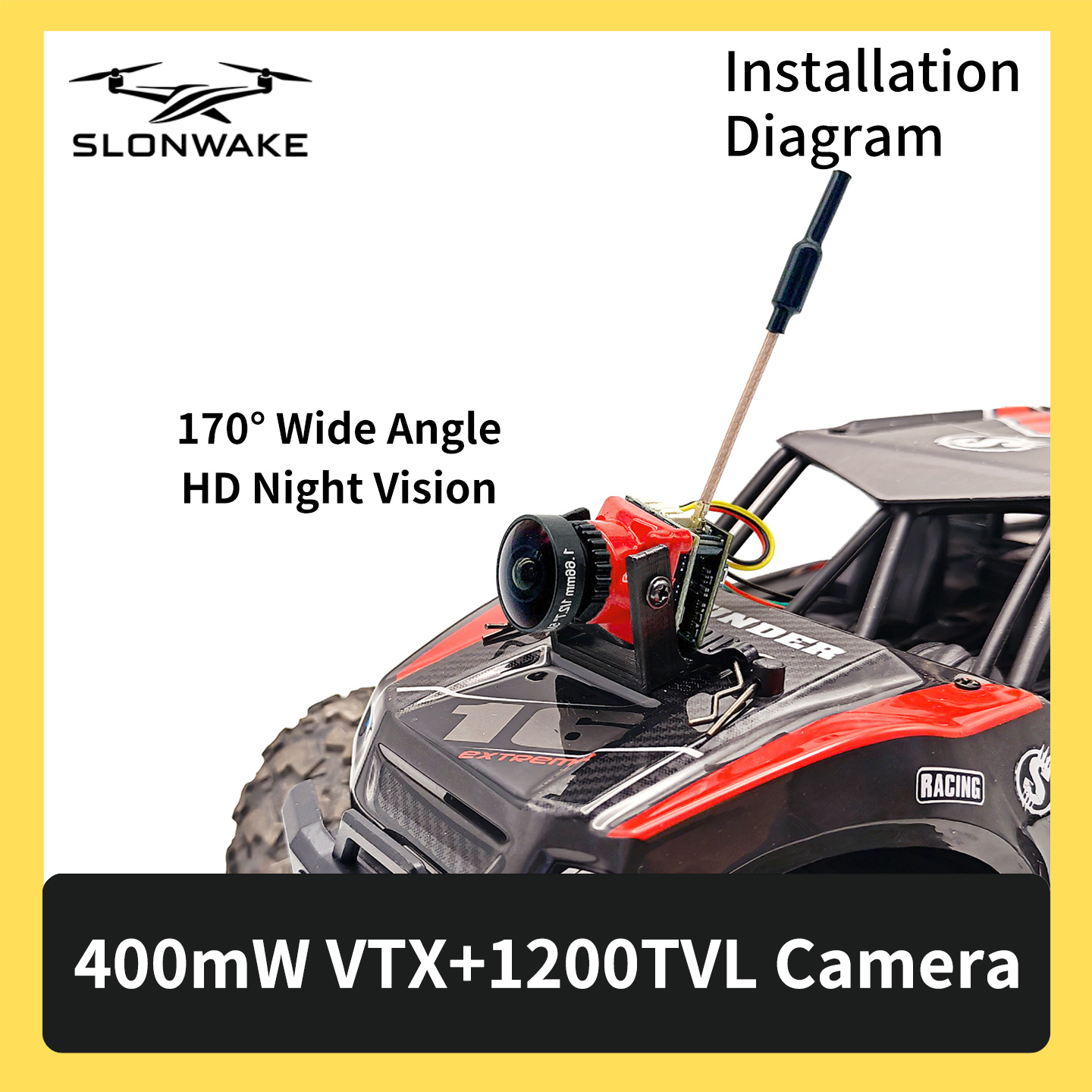 SLONWAKE 5.8G 48CH FPV 400mw V - Drone Racing Receiver ulasan dan harga