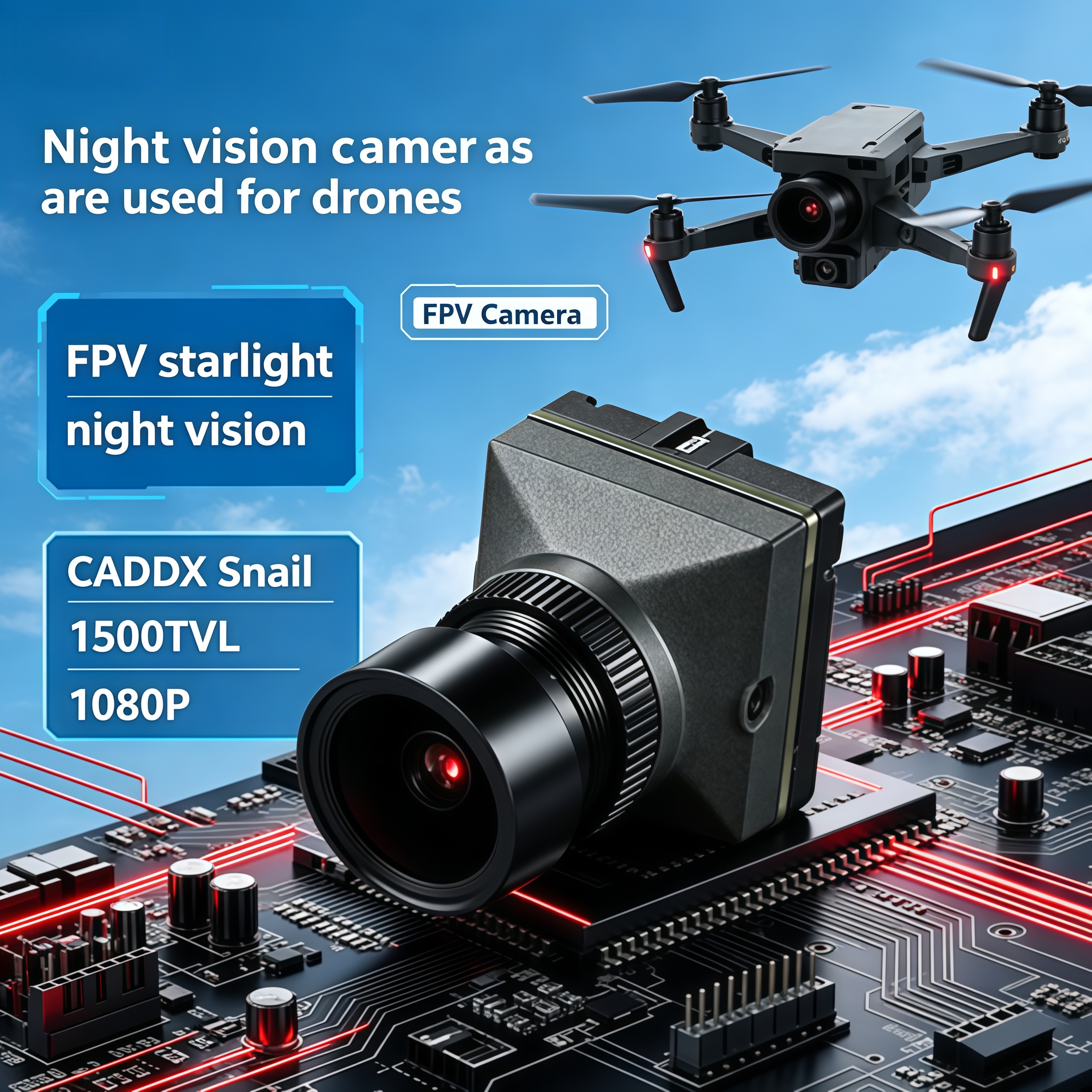 1500TVL HD CADDX Snail FPV Cam - Drone Racing Transmitter ulasan dan harga